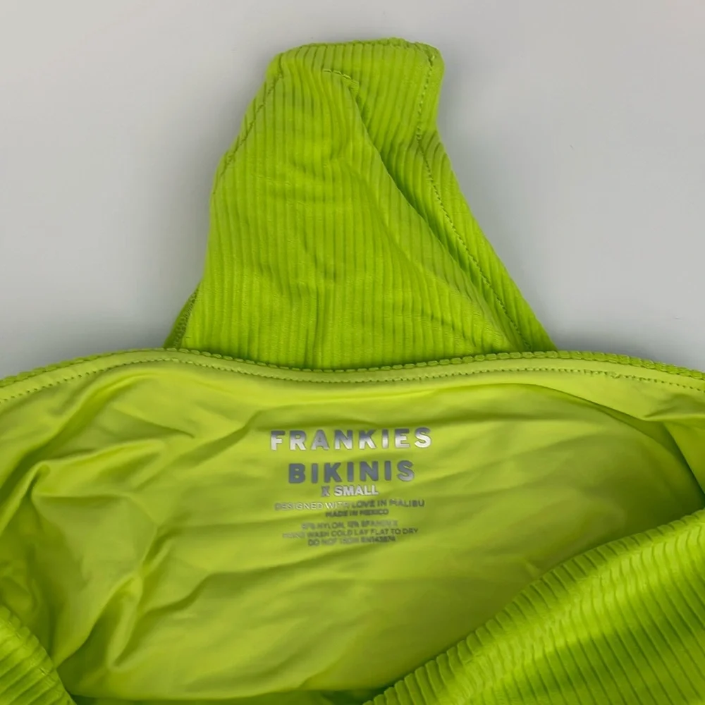 Frankie’s high leg green authentic swim bottom Jenna ribb chartreuse apple XS